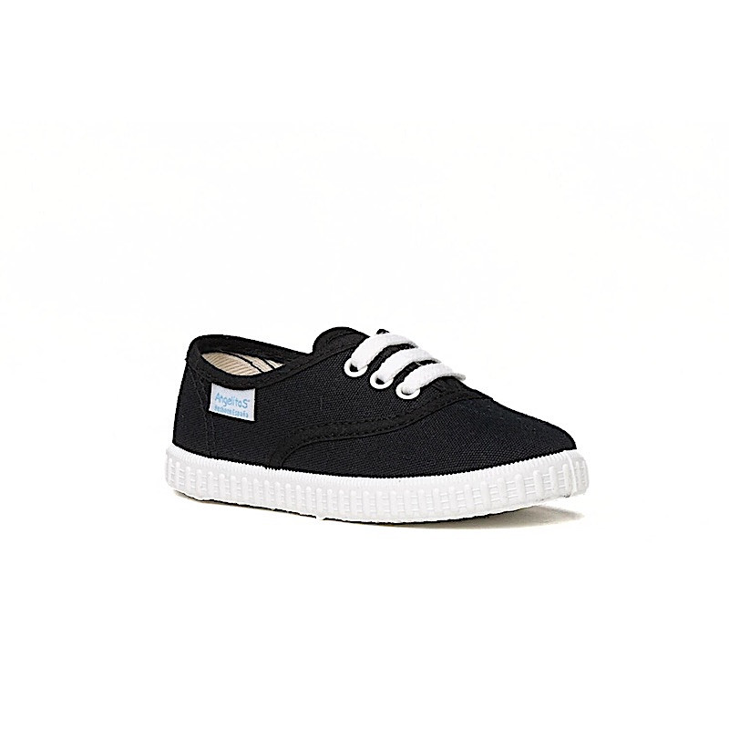 Made in Spain EU20-EU29 Classic Canvas shoes Non Slip Rubber Black 